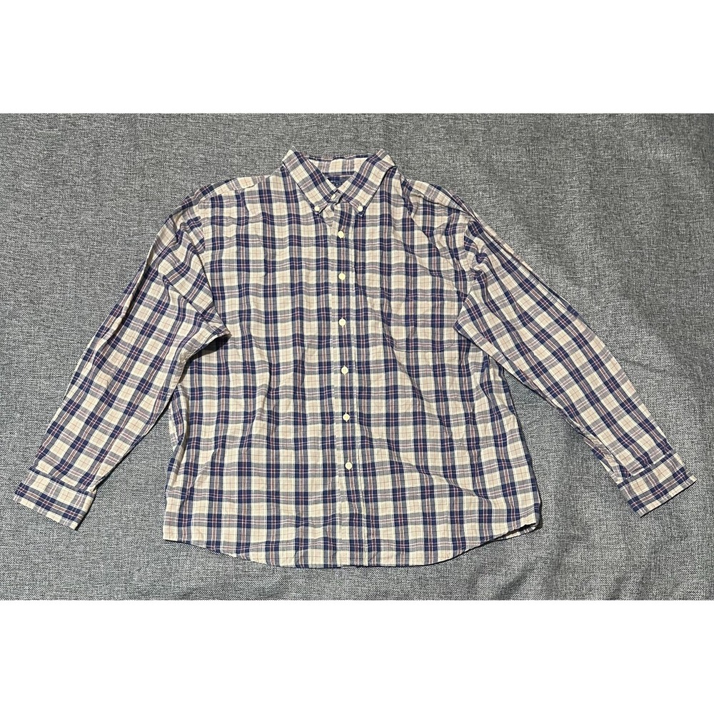 Basic Editions Men's L Plaid Long Sleeve Shirt‎